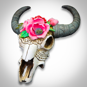 Wall Hanging Floral Ram Skull