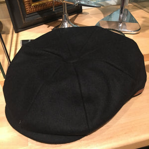 Black Wool Baker Boy Cap