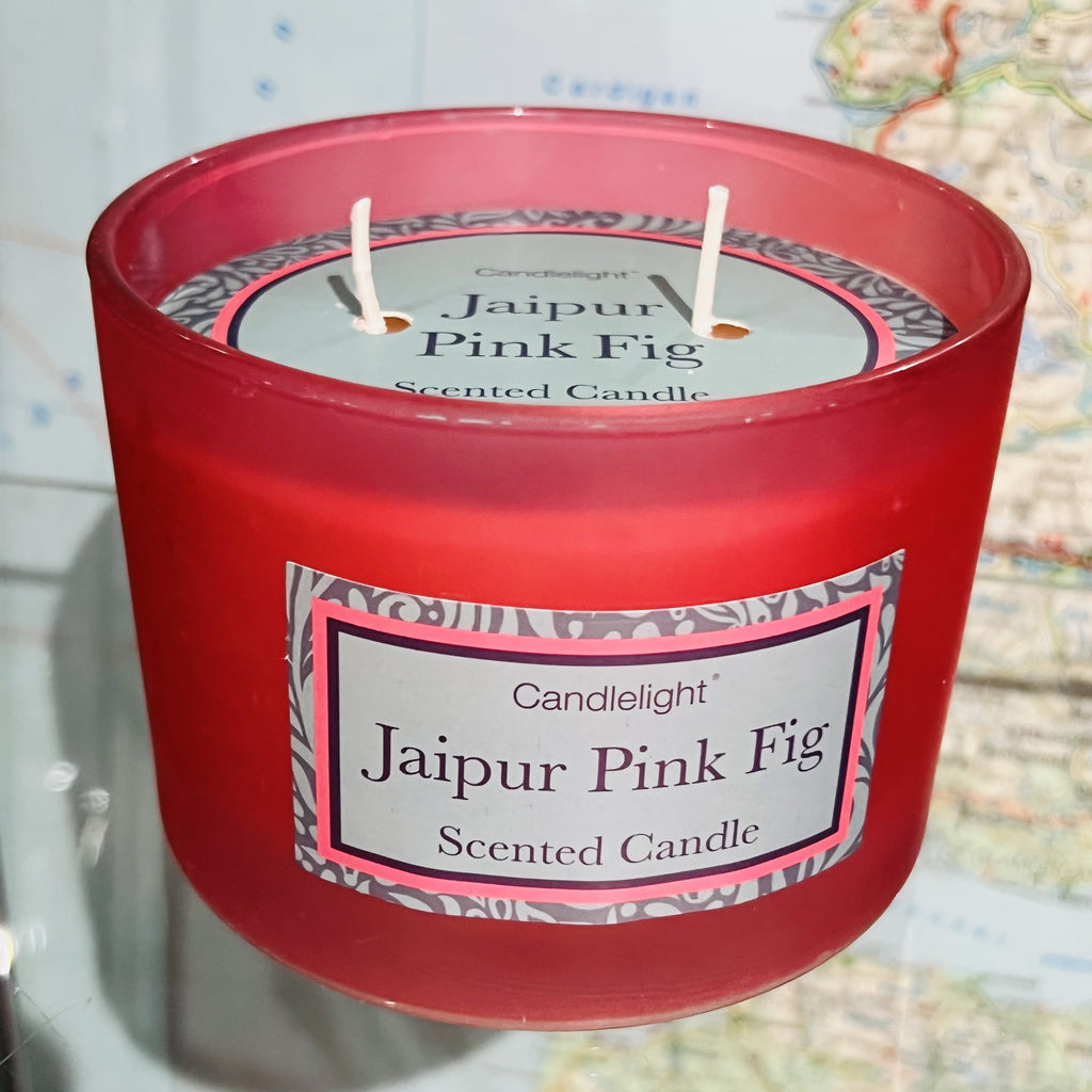 Scented Wax Glass Pot Candle - Jaipur Pink Fig
