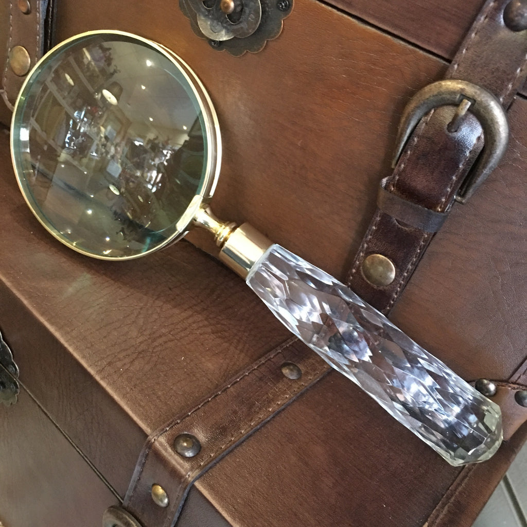 Glass handled Gold Magnifying Glass