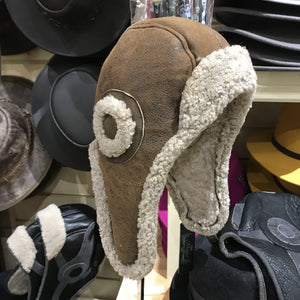 Leather trapper hat