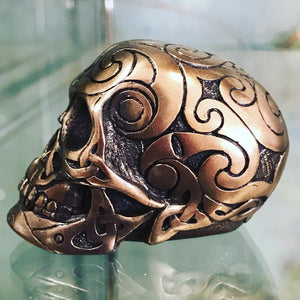 Small Celtic Bronzed Skull