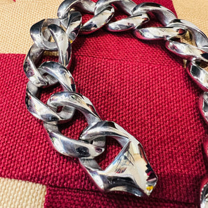 Stainless Steel Wide Large Link Bracelet