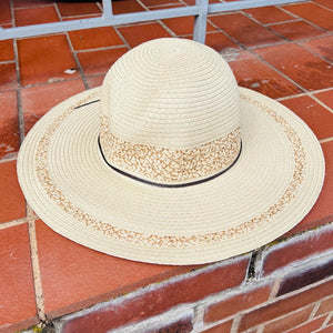 Wide Brim Round Crown Straw Hat