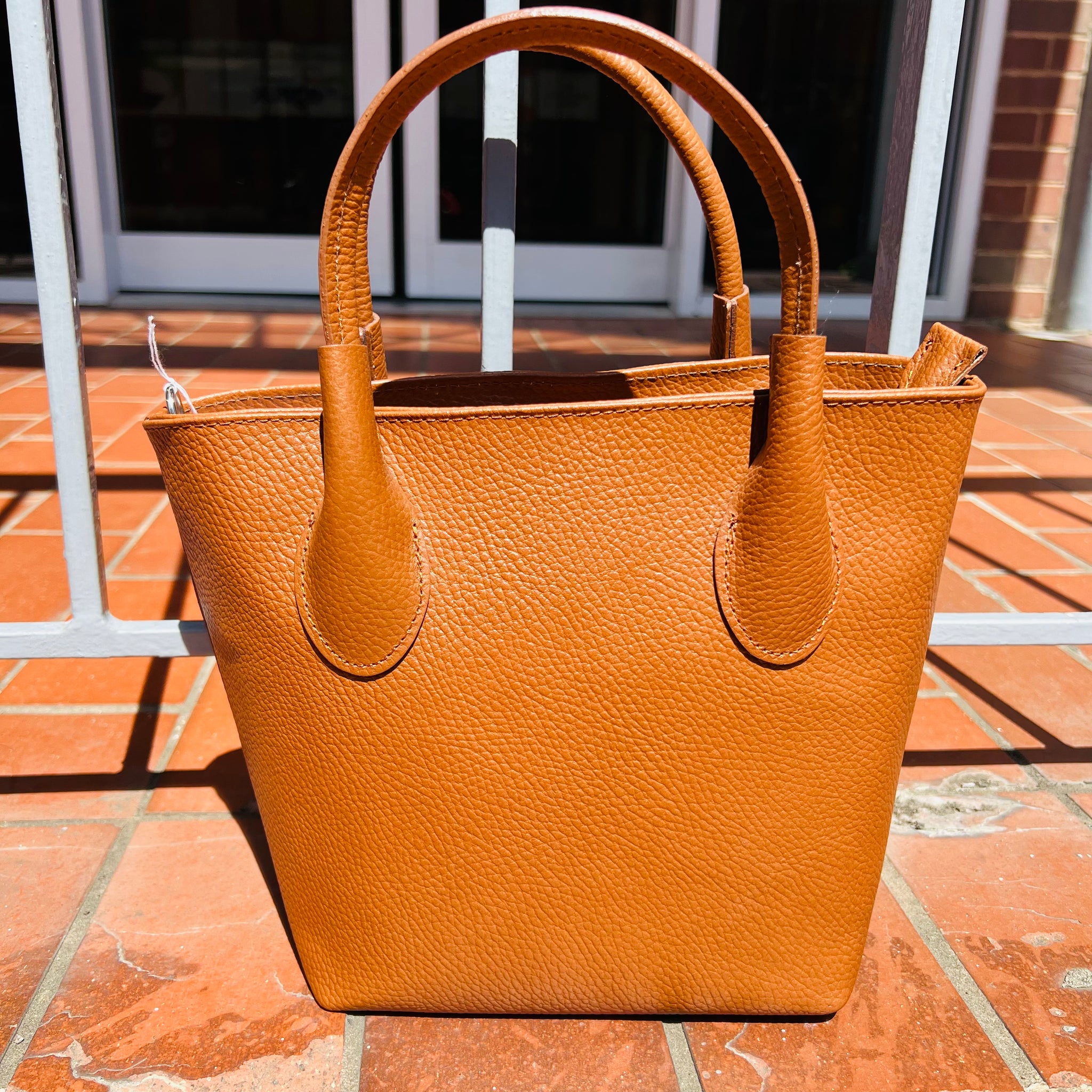 Italian Leather Two Handled Grab Bag