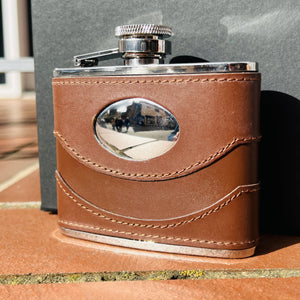Engraveable Leather Hip Flask
