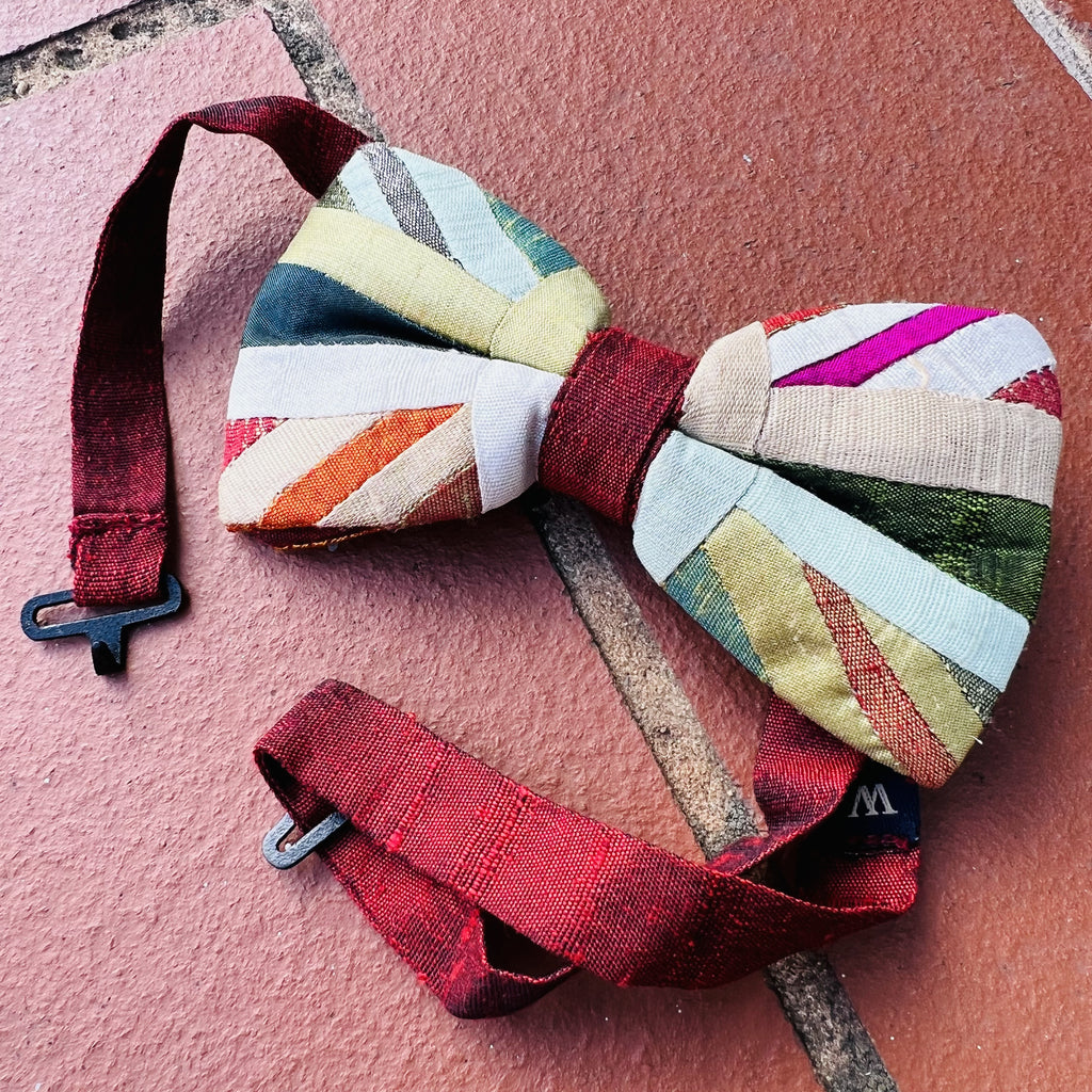 Silk Union Flag Rainbow  Bow Tie