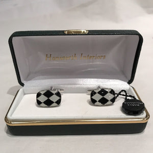 Black and White Harlequin Cufflinks