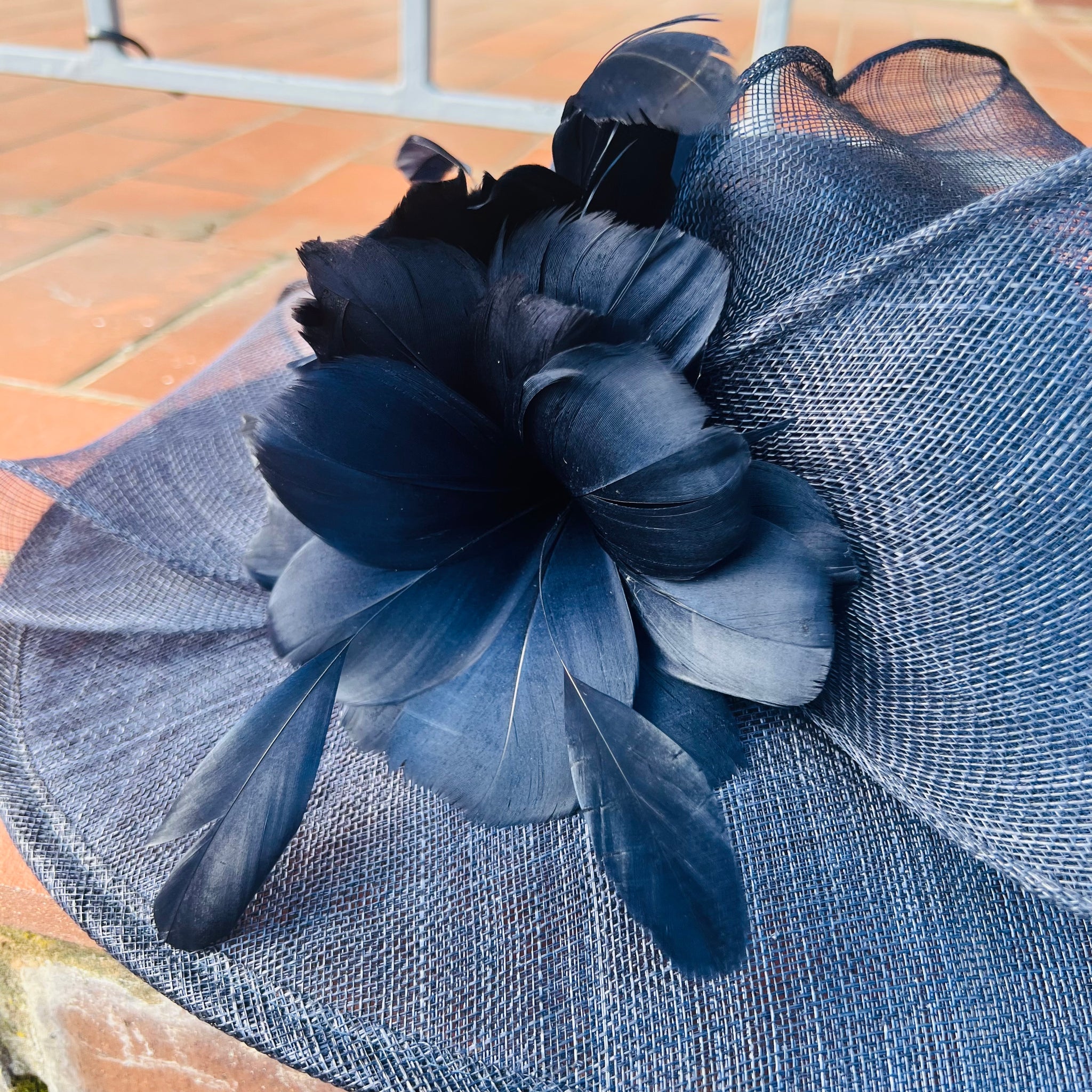 Sinamay Wide Brim Hat With Bow & Flower