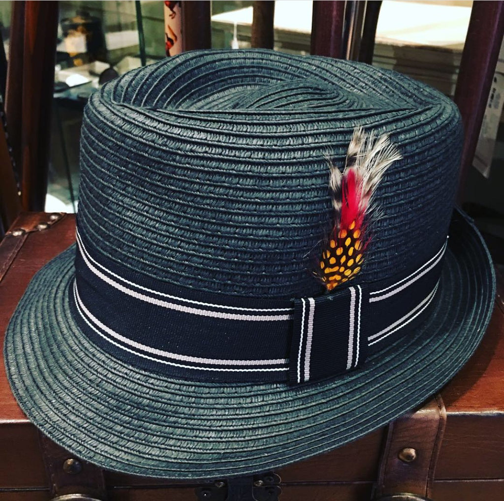 Black Summer Straw Trilby