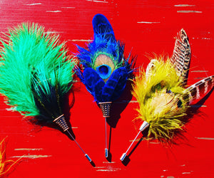 Feather Corsage with Long Pin