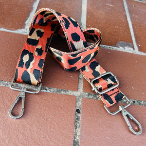 Woven Adjustable Leopard Print Bag Strap