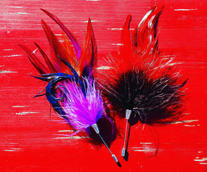 Feather Corsage with Long Pin