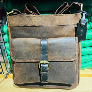 Leather & Tweed Crossbody Bag