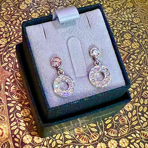 925 Stirling Silver Drop Earrings Brilliant CZ