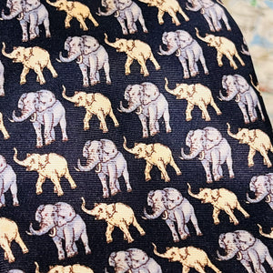 Silk Tie - Elephants Blue by Escada