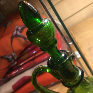 Victorian Green Glass Decanter With Stopper