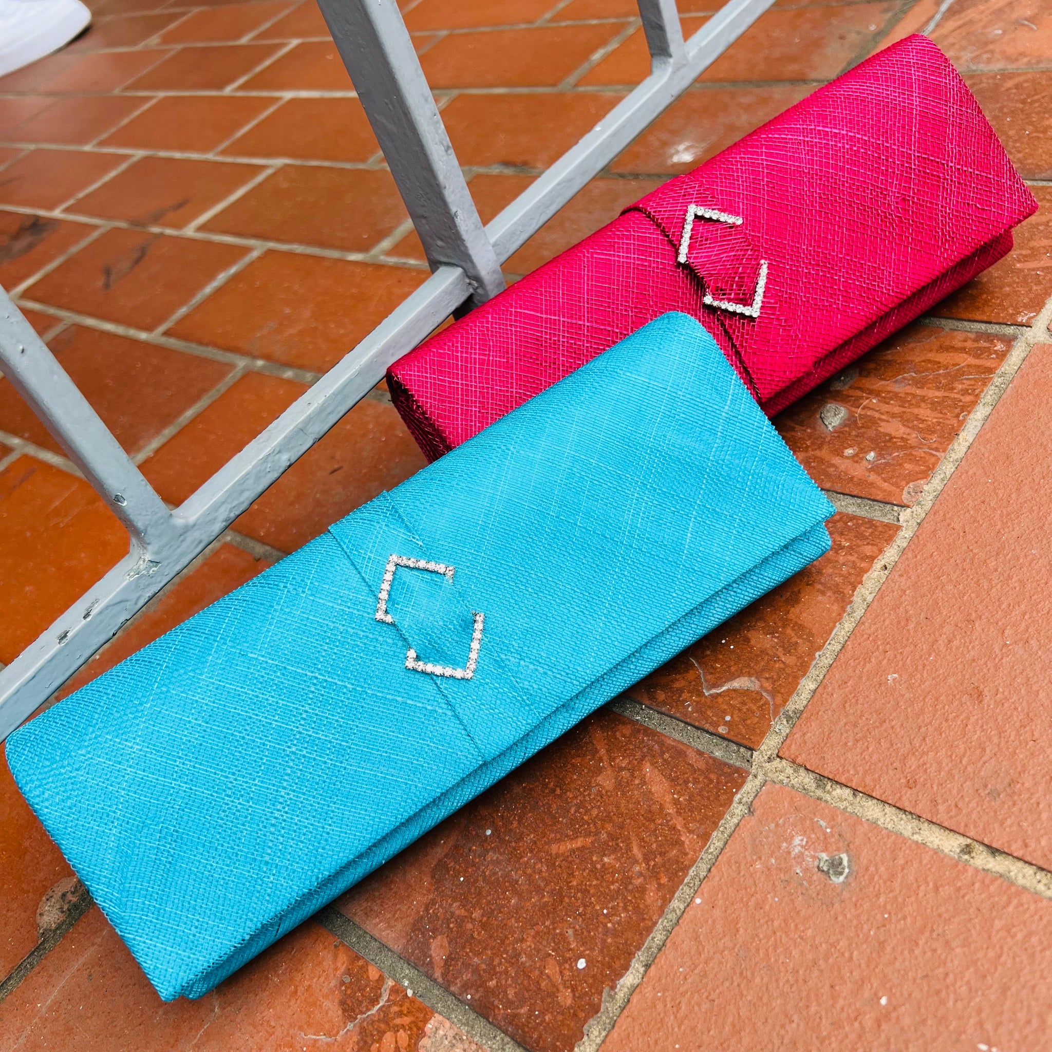 Sinamay Clutch Bag With Buckle