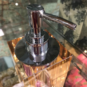 Crystal Amber Glass Soap Dispenser