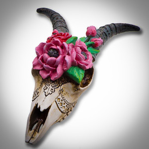 Wall Hanging Floral Goat Skull