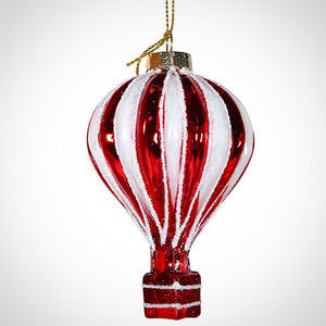 Glass tree bauble hot air balloon