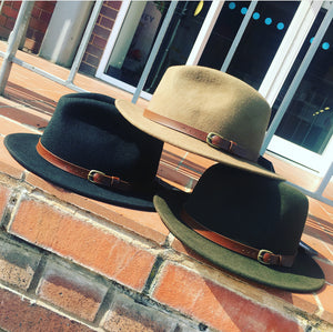 Felt Fedora with Leather buckled band