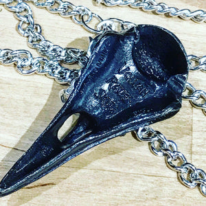 Raven skull necklace