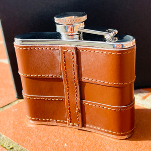 Engraveable Leather Hip Flask