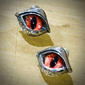 Pewter Demoneye Ear Studs