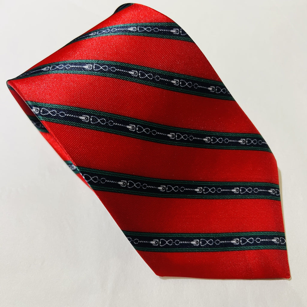 Silk Tie - Red Snaffle Stripe