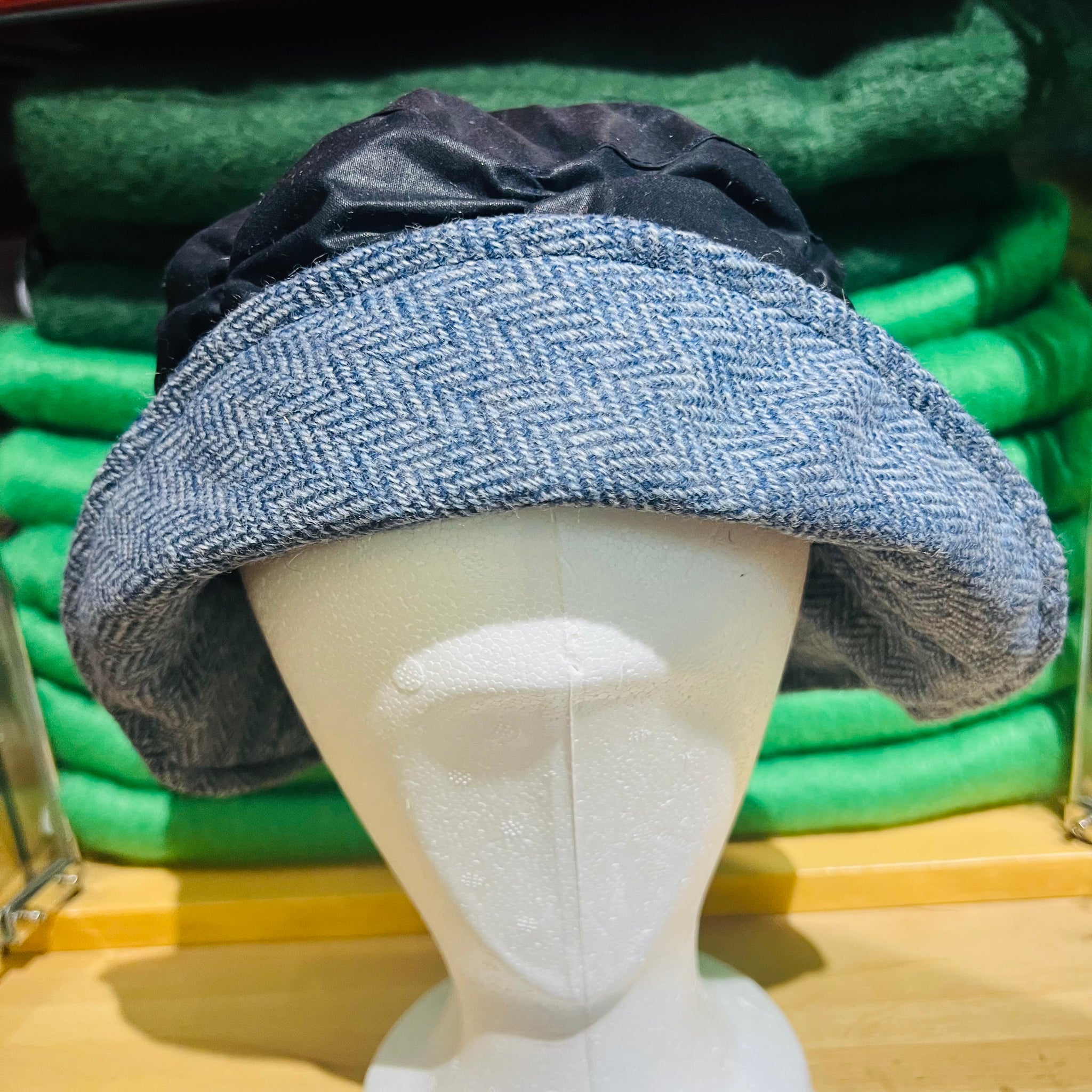 Waxed Cotton Waterproof Cloche Hat