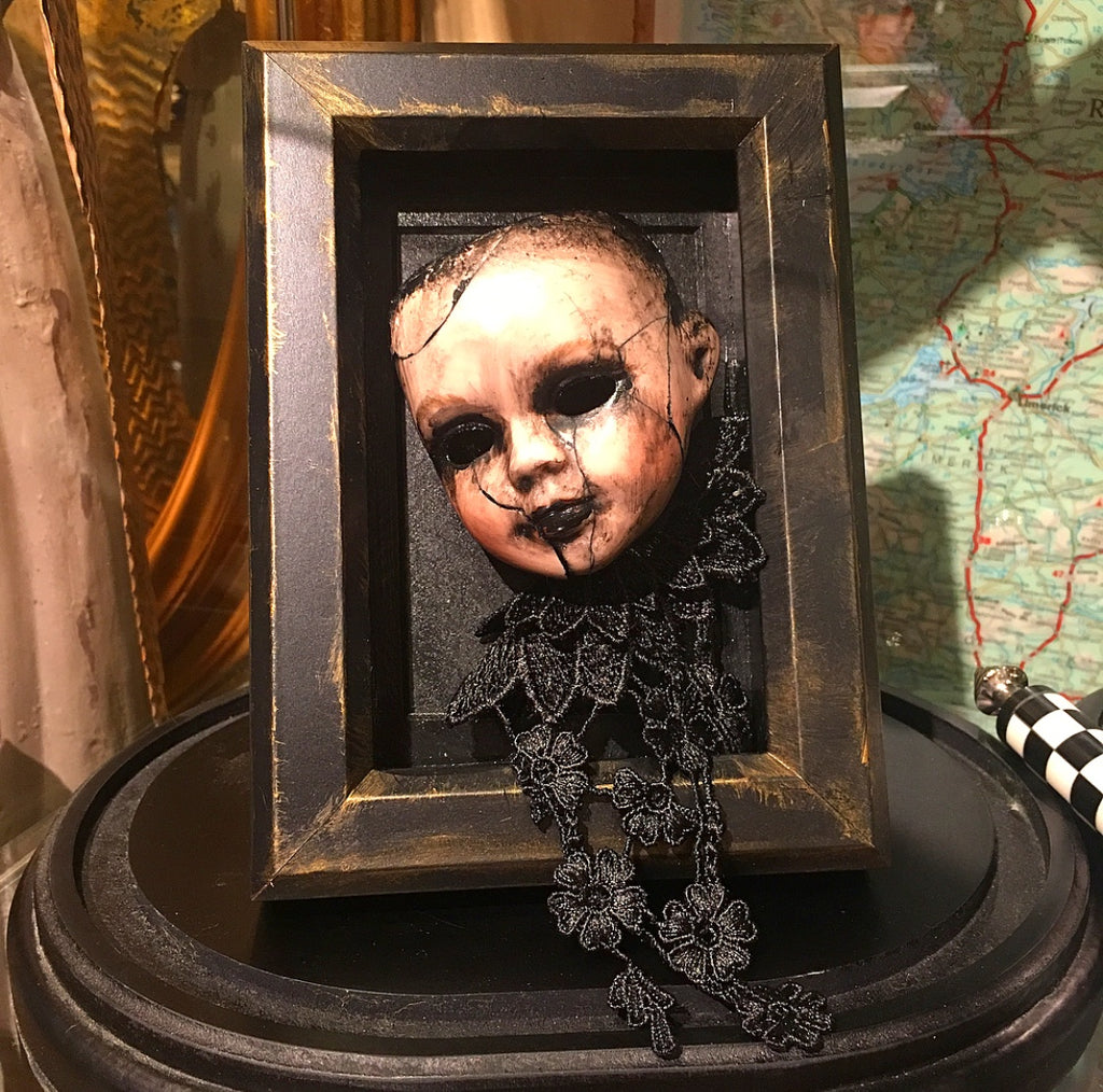 Framed Fallen Dark Cherub