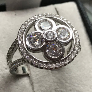 925 Sterling Silver cubic zirconia ring
