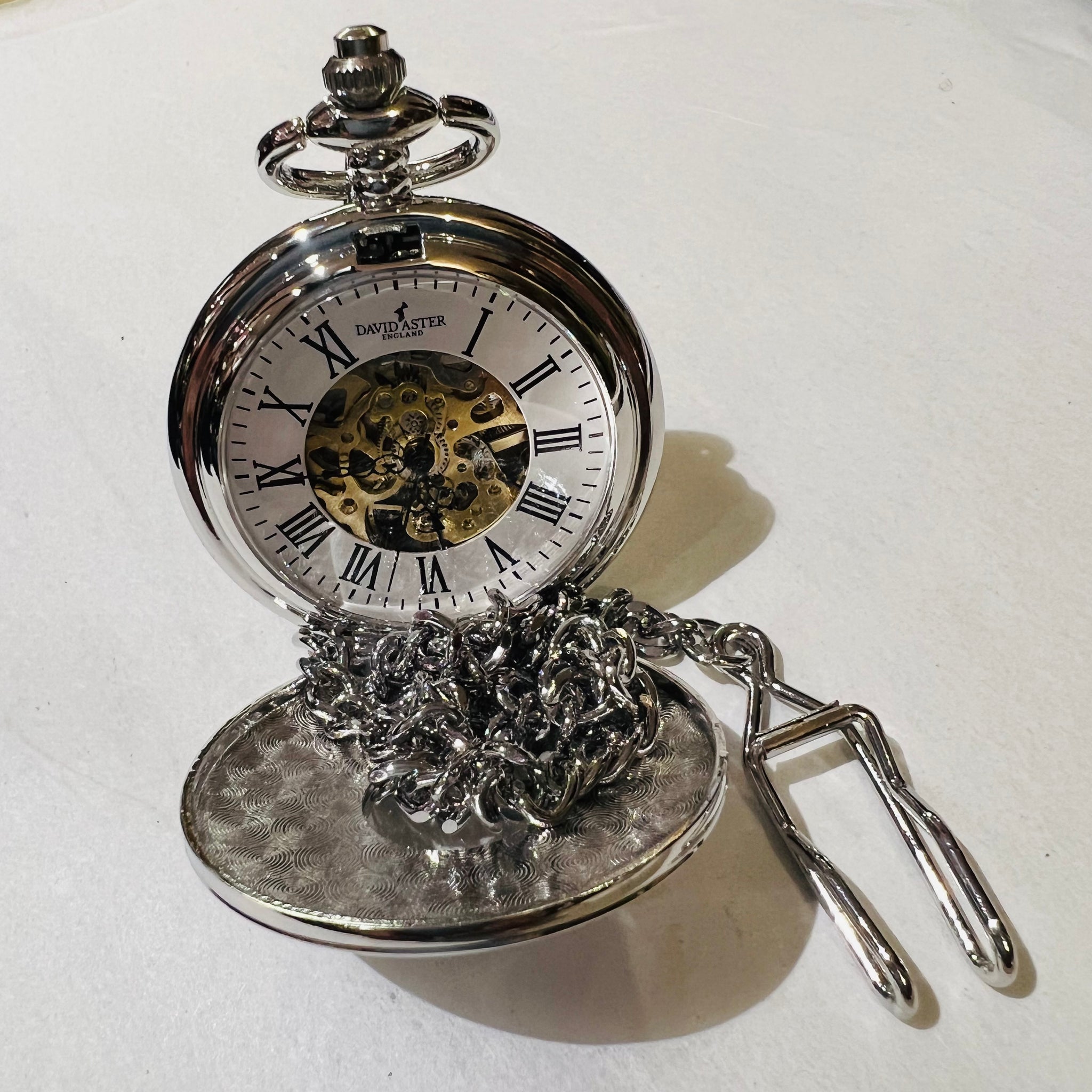 Patterned Steel Half Hunter Mechanical Watch