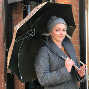 Domed animal print umbrella