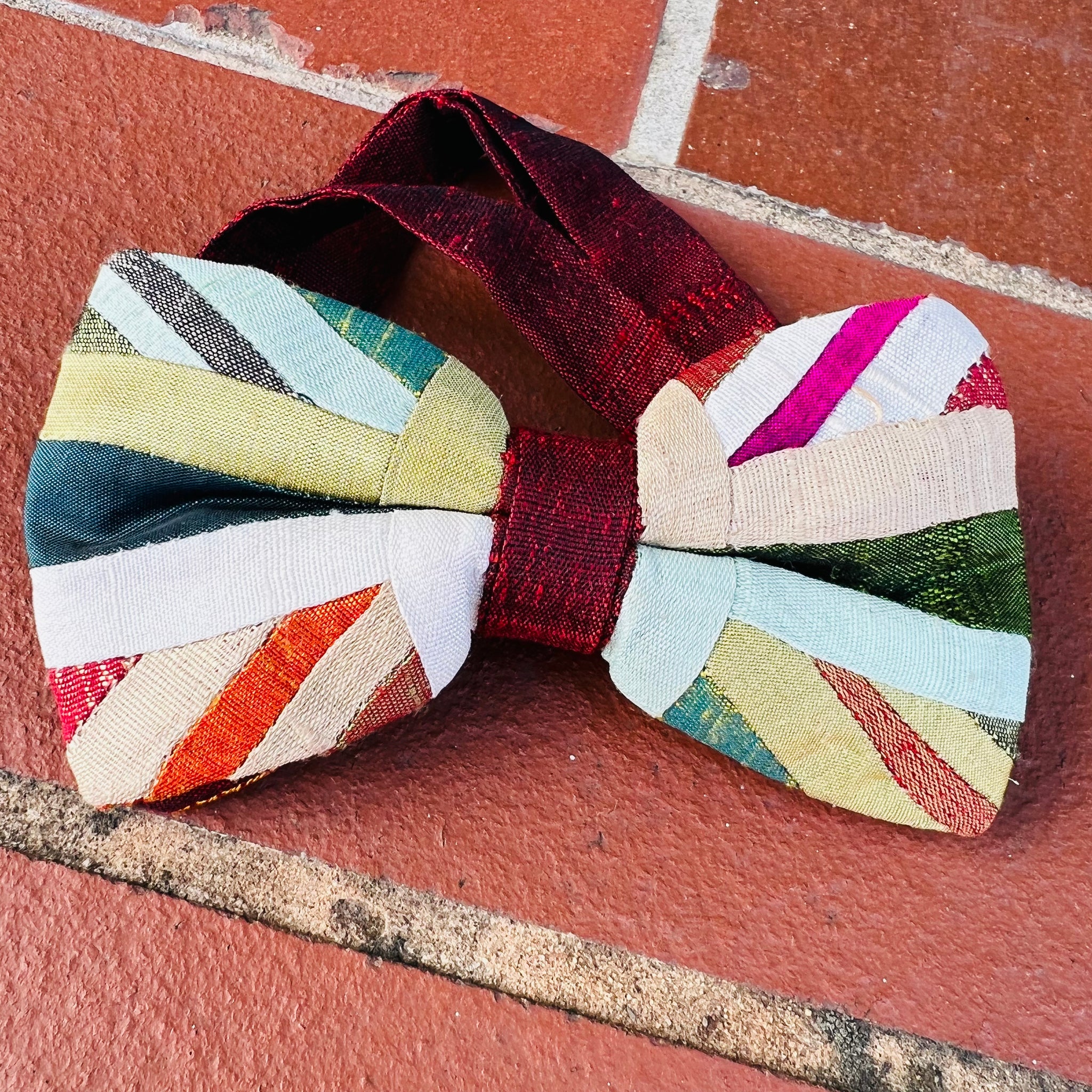 Silk Union Flag Rainbow  Bow Tie