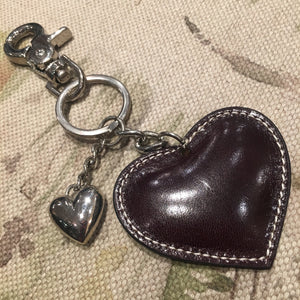 Leather Heart Keyring