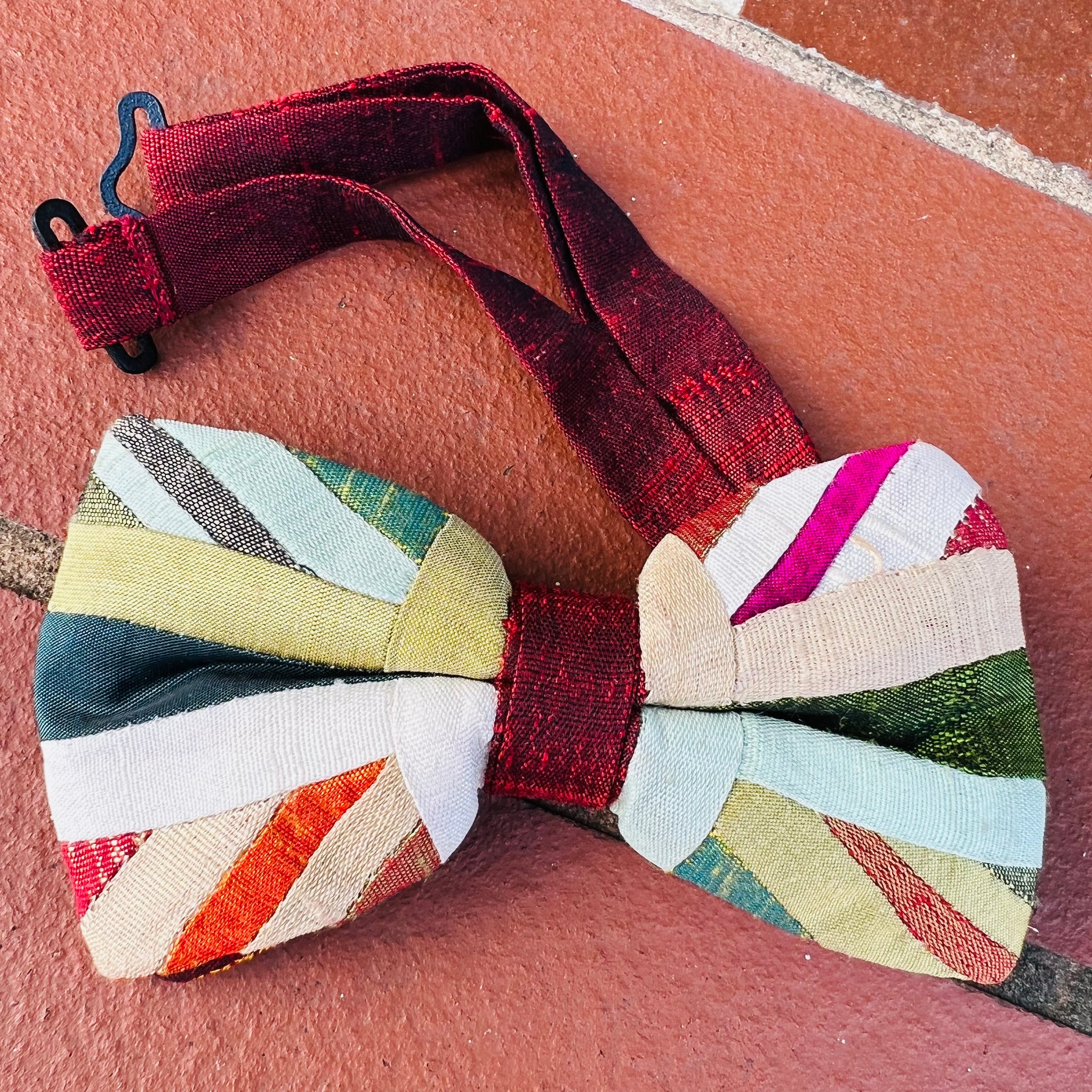 Silk Union Flag Rainbow  Bow Tie