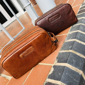 A Leather Wash Bag