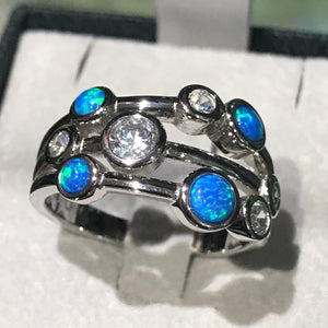 Ring opal and cut cz