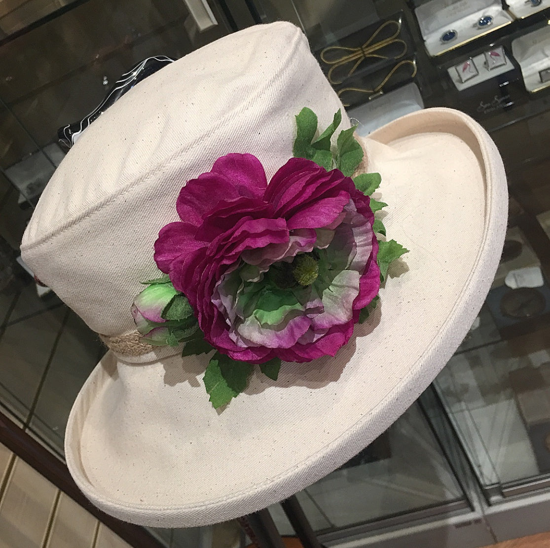 Linen cloche summer hat