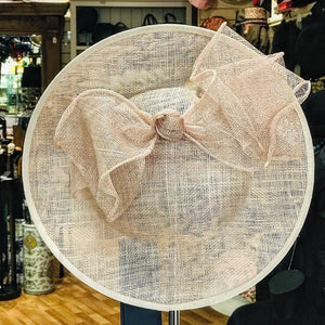 Sinamay disc fascinator with bow