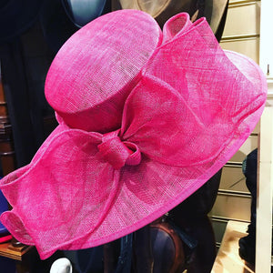 Large Sinamay Hat with Delicate Bow