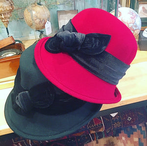 Wool Felt Vintage Style Cloche Hat