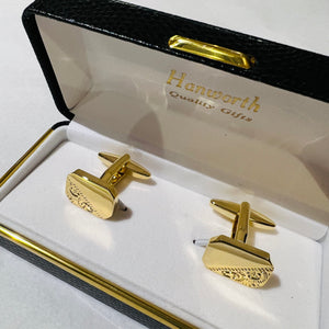 Gold Plated Etched Cufflinks