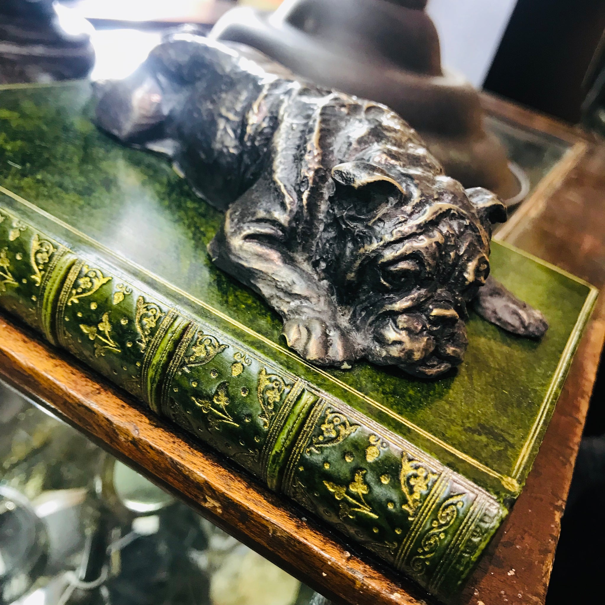 Boxer Dog on Book Desk Paperweight 