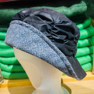 Waxed Cotton Waterproof Cloche Hat