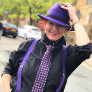 Purple fedora hat