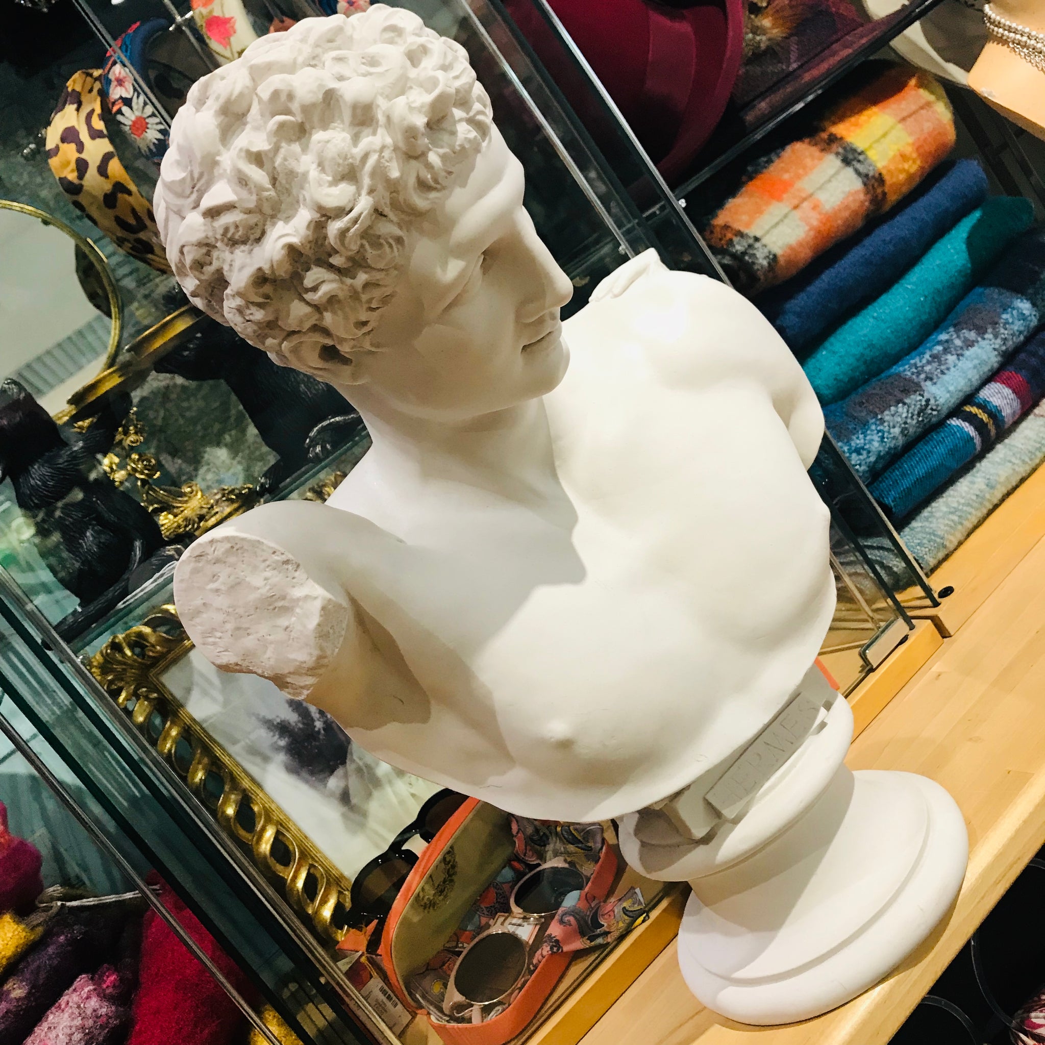 Classical marble bust of Hermes