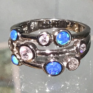 Ring opal and cut cz